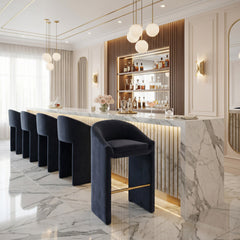 Emas Midnight Gray Barstool - Ornate Home