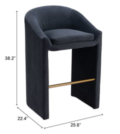 Emas Midnight Gray Barstool - Ornate Home