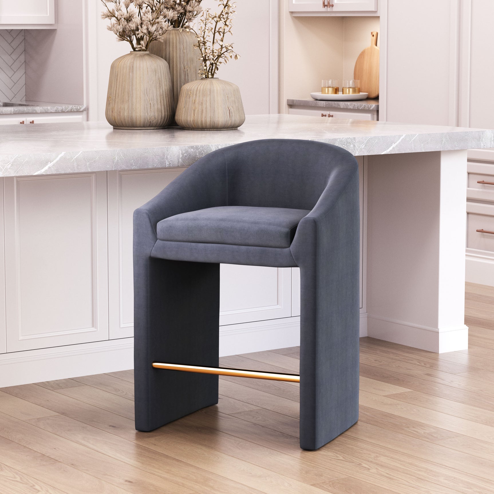 Emas Midnight Gray Counter Stool - Ornate Home