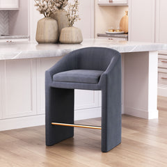 Emas Midnight Gray Counter Stool - Ornate Home