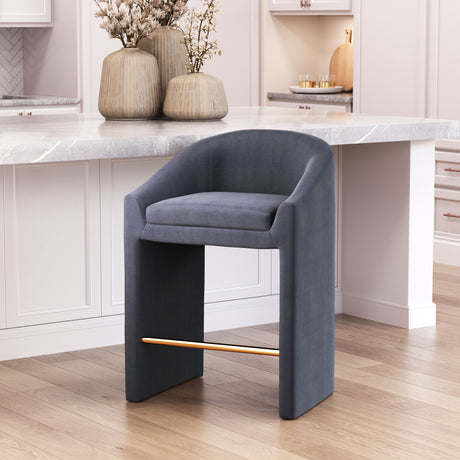 Emas Midnight Gray Counter Stool - Ornate Home