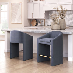 Emas Midnight Gray Counter Stool - Ornate Home