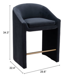 Emas Midnight Gray Counter Stool - Ornate Home