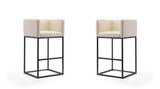 Embassy Barstool in Cream and Black (set of 2) - Ornate Home