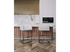 Embassy Barstool in Cream and Black (set of 2) - Ornate Home