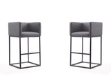 Embassy Barstool in Grey and Black (set of 2) - Ornate Home