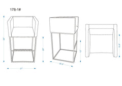 Embassy Barstool in Grey and Black (set of 2) - Ornate Home