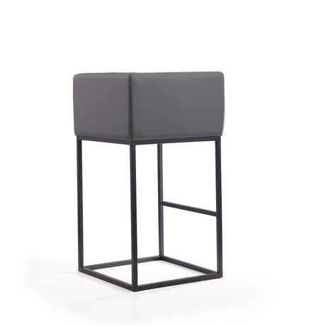 Embassy Barstool in Grey and Black (set of 2) - Ornate Home