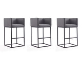 Embassy Barstool in Grey and Black (set of 3) - Ornate Home