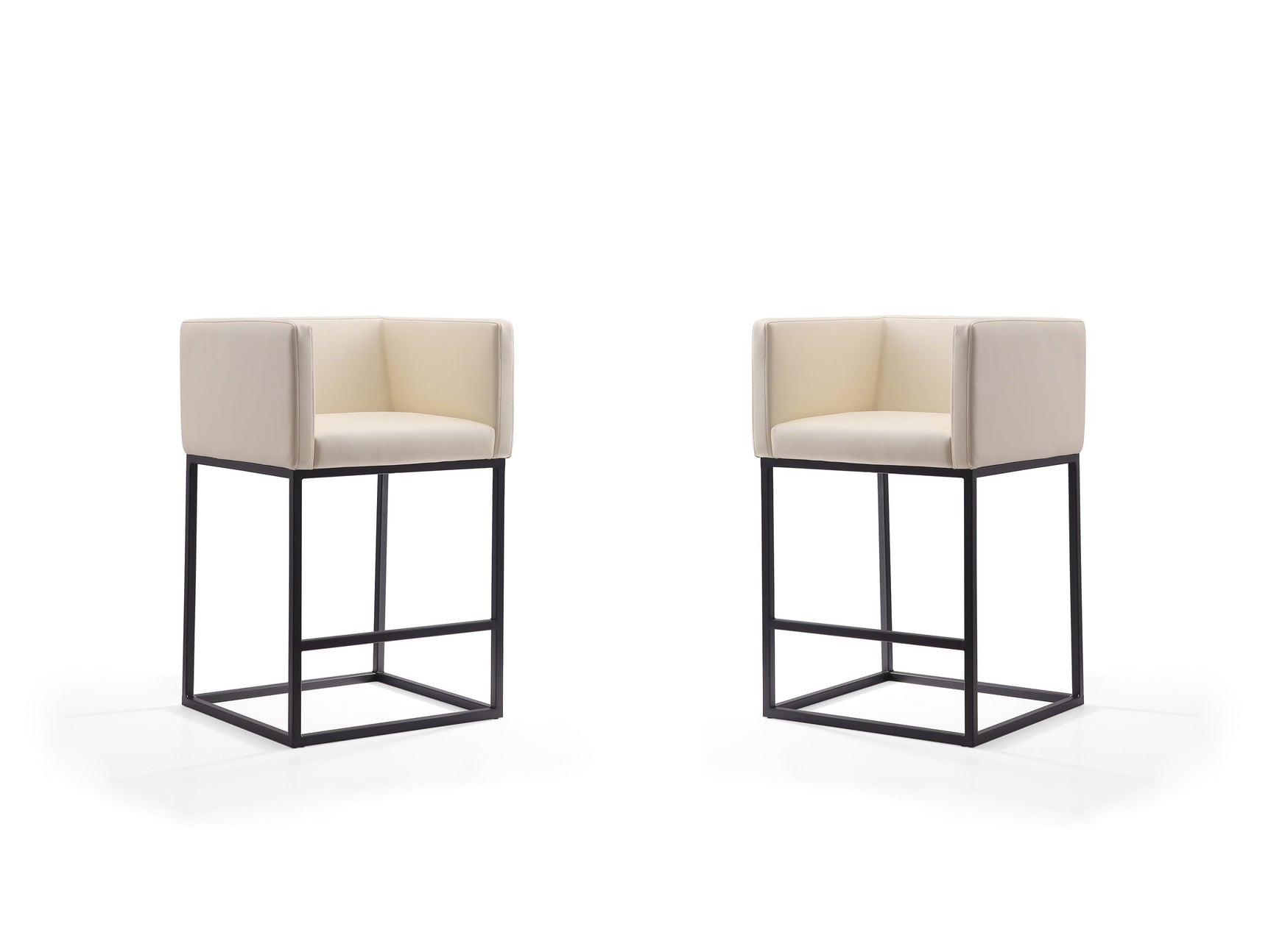 Embassy Counter Stool in Cream and Black (set of 2) - Ornate Home