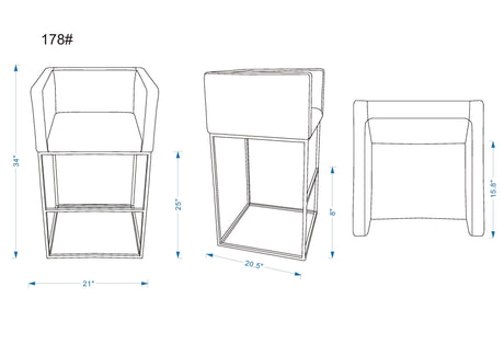 Embassy Counter Stool in Grey and Black - Ornate Home