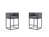 Embassy Counter Stool in Grey and Black (set of 2) - Ornate Home