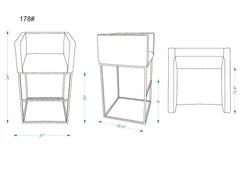 Embassy Counter Stool in Grey and Black (set of 3) - Ornate Home