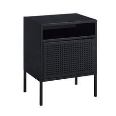Ember Black Nightstand with USB - Ornate Home