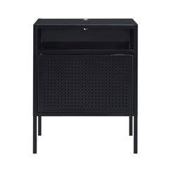 Ember Black Nightstand with USB - Ornate Home