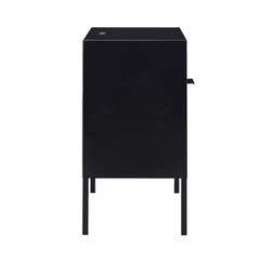 Ember Black Nightstand with USB - Ornate Home
