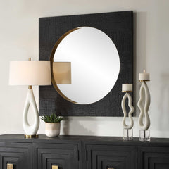 Ember Black Square Mirror - Ornate Home