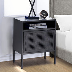 Ember Grey Nightstand with USB - Ornate Home