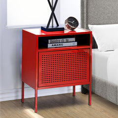 Ember Red Nightstand with USB - Ornate Home