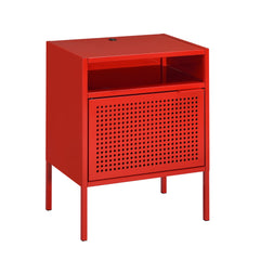 Ember Red Nightstand with USB - Ornate Home