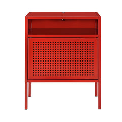Ember Red Nightstand with USB - Ornate Home