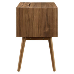 Ember Walnut Wood Nightstand With USB Ports - Ornate Home