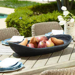 Ember Weave Black Indoor-Outdoor Oblong Bowl - Ornate Home