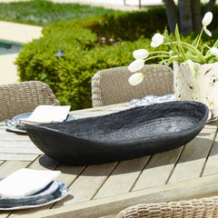Ember Weave Black Indoor-Outdoor Oblong Bowl - Ornate Home