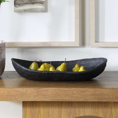 Ember Weave Black Indoor-Outdoor Oblong Bowl - Ornate Home