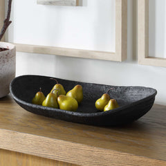 Ember Weave Black Indoor-Outdoor Oblong Bowl - Ornate Home