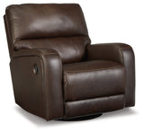 Emberla Coffee Swivel Glider Recliner - Ornate Home
