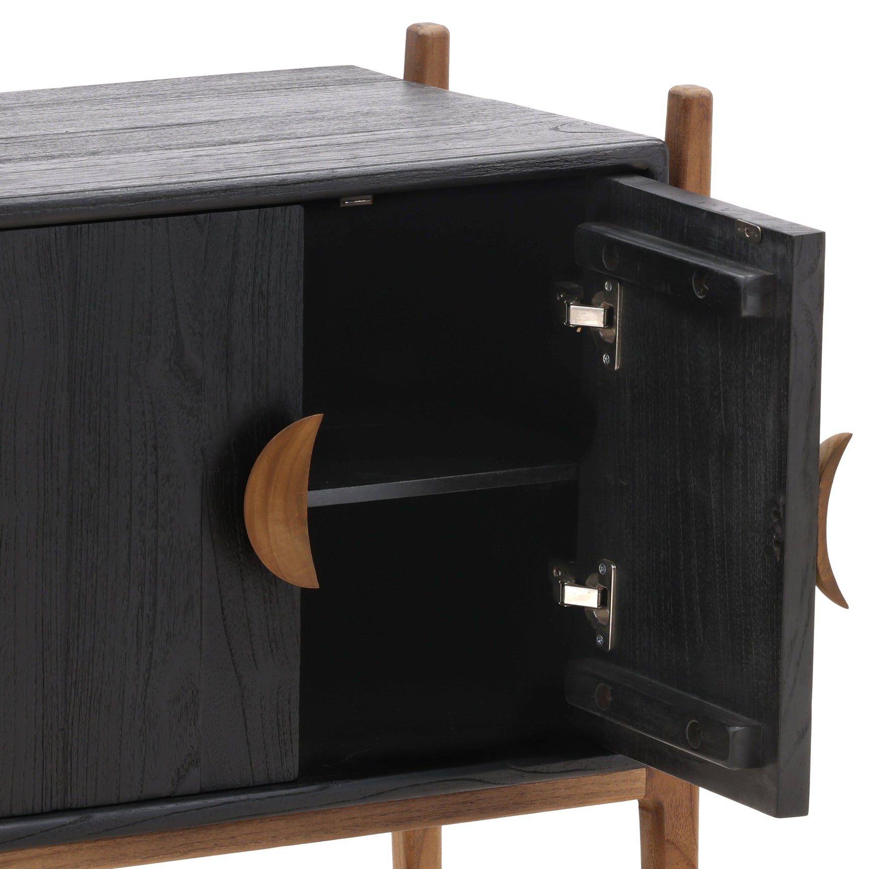 Emberly Black Nightstand - Ornate Home