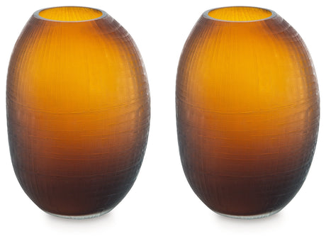 Embersen Amber Vase (11"H) (Set of 2) - Ornate Home