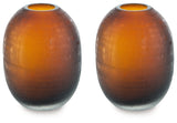 Embersen Amber Vase (7.75"H) (Set of 2) - Ornate Home