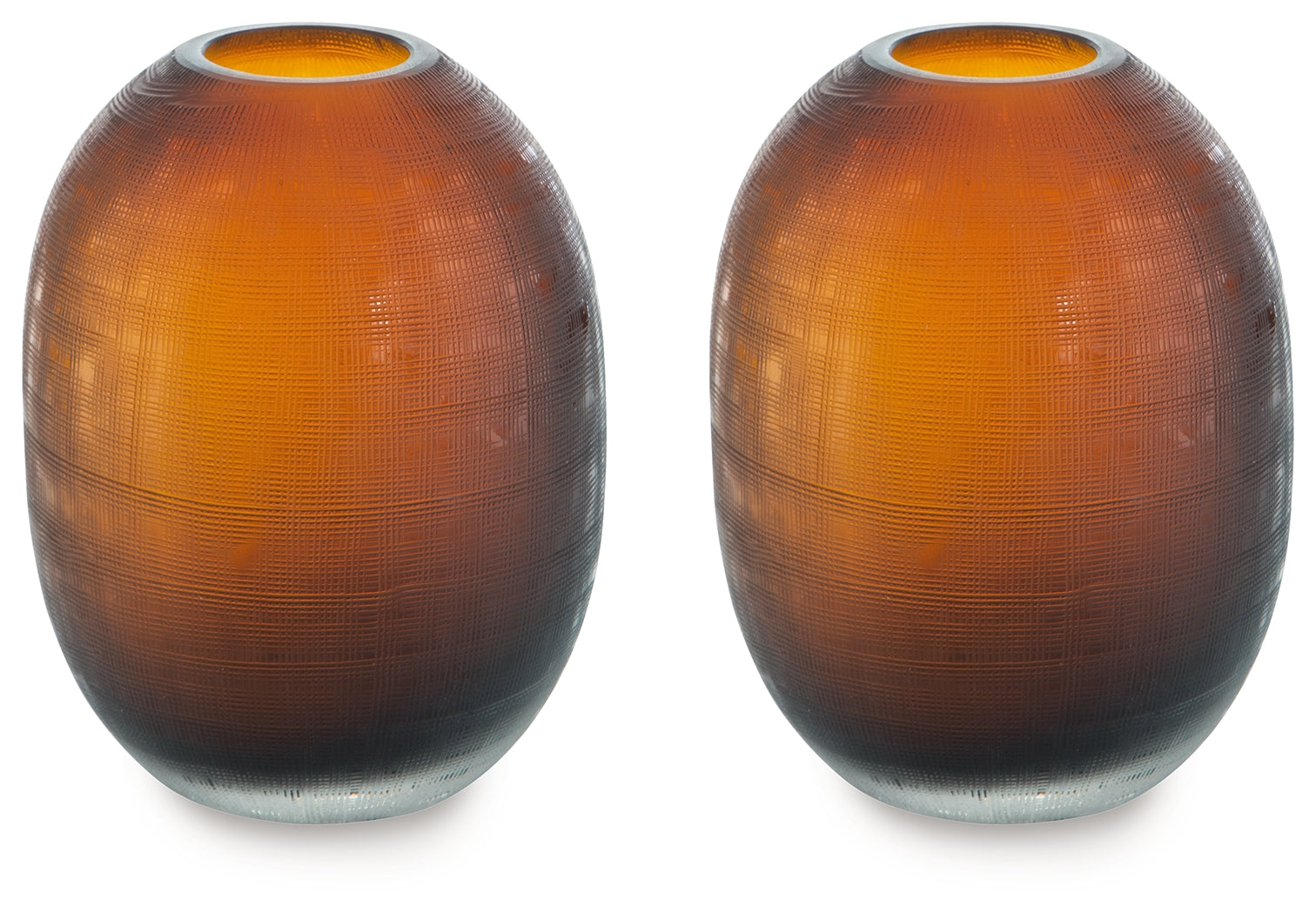 Embersen Amber Vase (7.75"H) (Set of 2) - Ornate Home