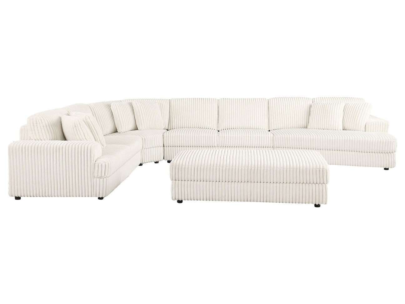 Emberson Ivory 5-piece Sectional Sofa - Ornate Home