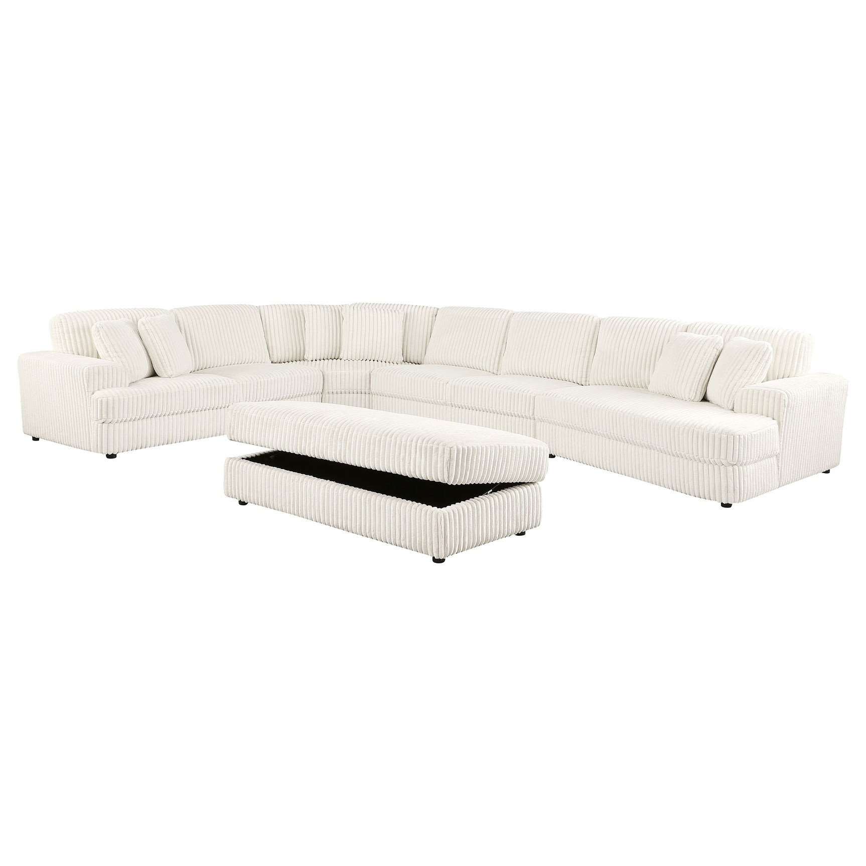 Emberson Ivory 5-piece Sectional Sofa - Ornate Home