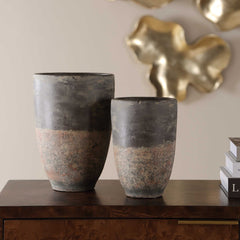 Emberwash Black/Brown Planters (Set of 2) - Ornate Home