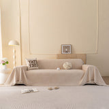Embossed Leaf Pattern Couch Cover Throw Blanket, Japandi Furniture Cover Protector - Ornate Home