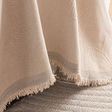 Embossed Leaf Pattern Couch Cover Throw Blanket, Japandi Furniture Cover Protector - Ornate Home