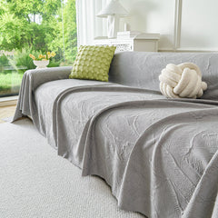 Embossed Leaf Pattern Sofa Cover Blanket for Couch, Soft Cooling Textured Couch Cover - Ornate Home