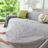 Embossed Leaf Pattern Sofa Cover Blanket for Couch, Soft Cooling Textured Couch Cover - Ornate Home