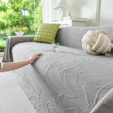 Embossed Leaf Pattern Sofa Cover Blanket for Couch, Soft Cooling Textured Couch Cover - Ornate Home