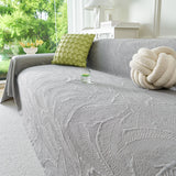 Embossed Leaf Pattern Sofa Cover Blanket for Couch, Soft Cooling Textured Couch Cover - Ornate Home