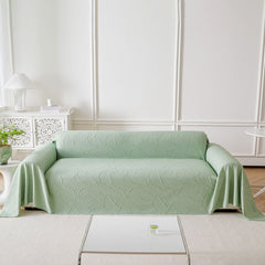 Embossed Leaf Pattern Sofa Cover Blanket for Couch, Soft Cooling Textured Couch Cover - Ornate Home