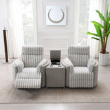 Emee Gray Corduroy Console w/USB - Ornate Home