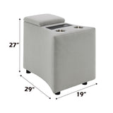 Emee Gray Corduroy Console w/USB - Ornate Home