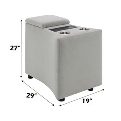 Emee Gray Corduroy Console w/USB - Ornate Home