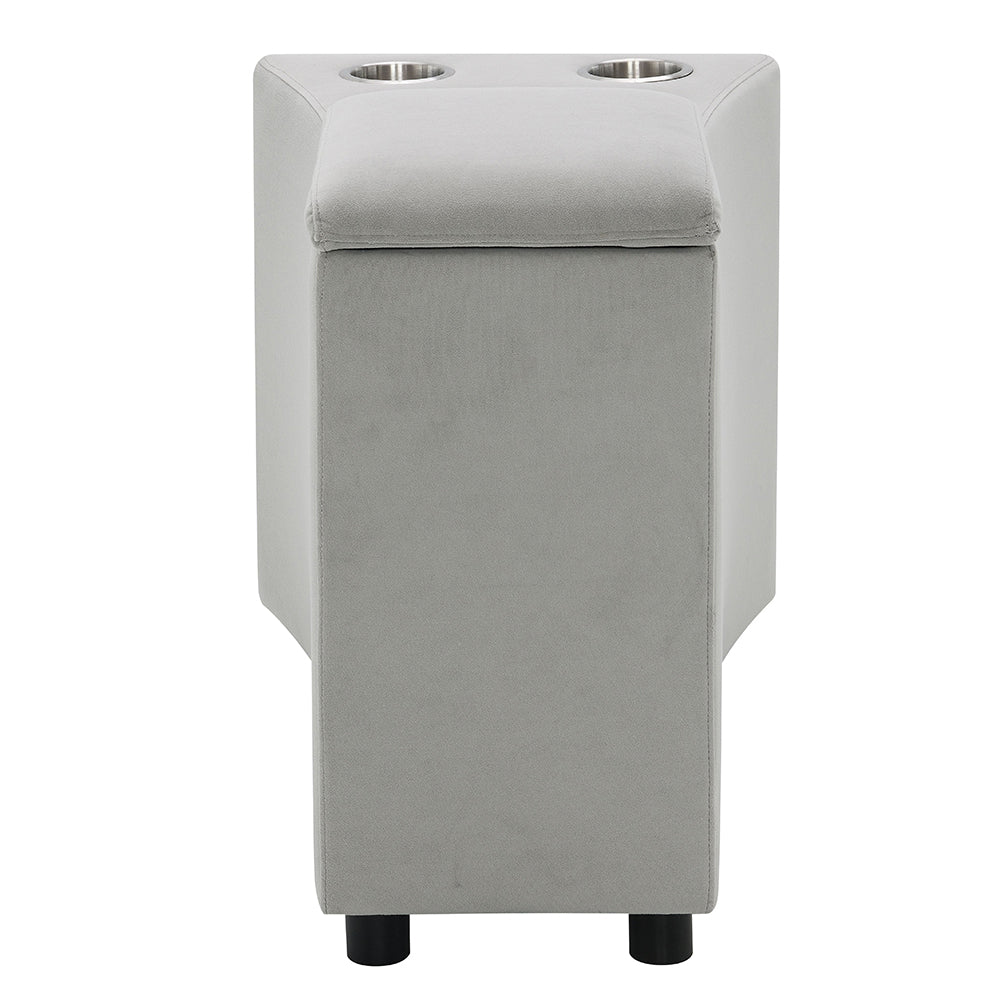Emee Gray Corduroy Console w/USB - Ornate Home