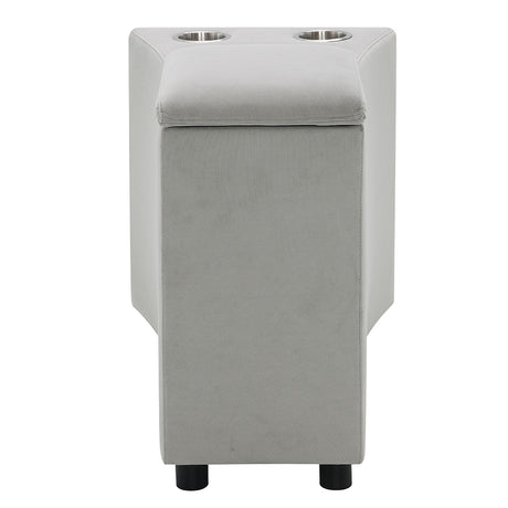 Emee Gray Corduroy Console w/USB - Ornate Home